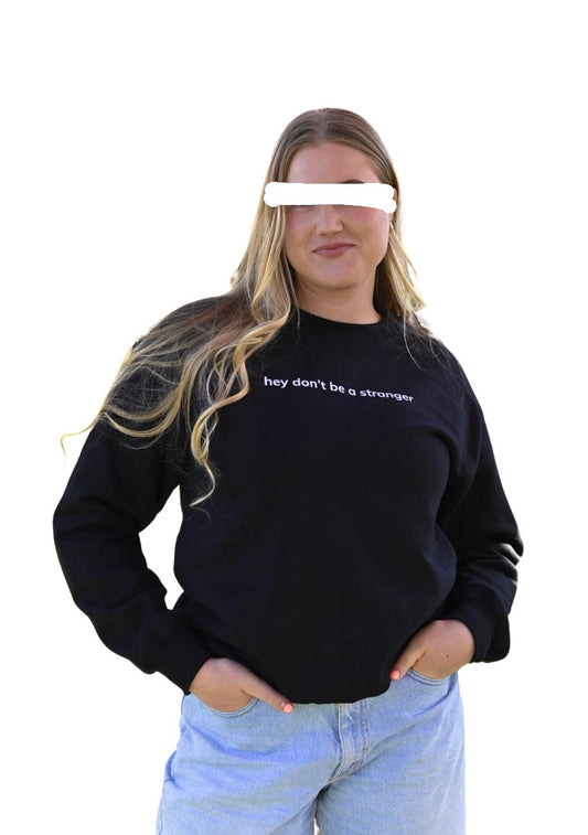 hey don't be a stranger QR crewneck