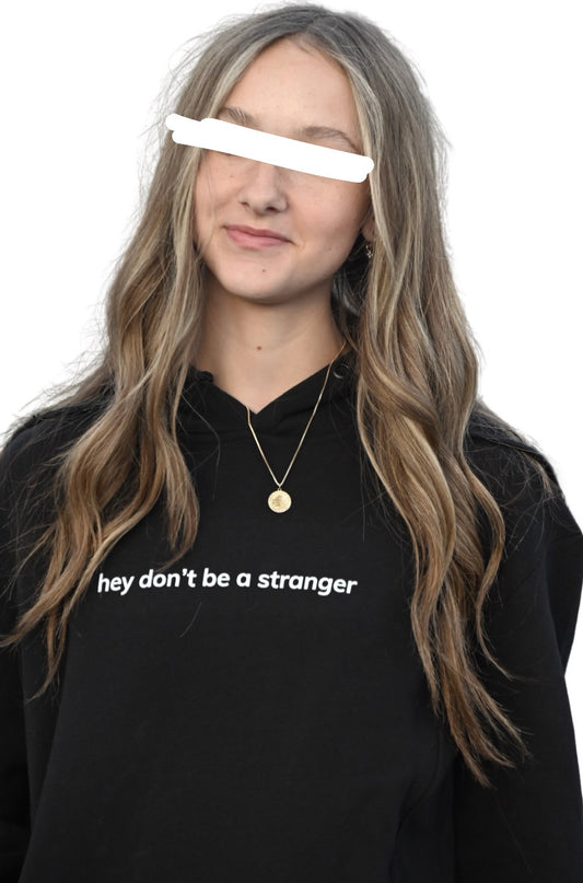 hey don't be a stranger QR hoodie