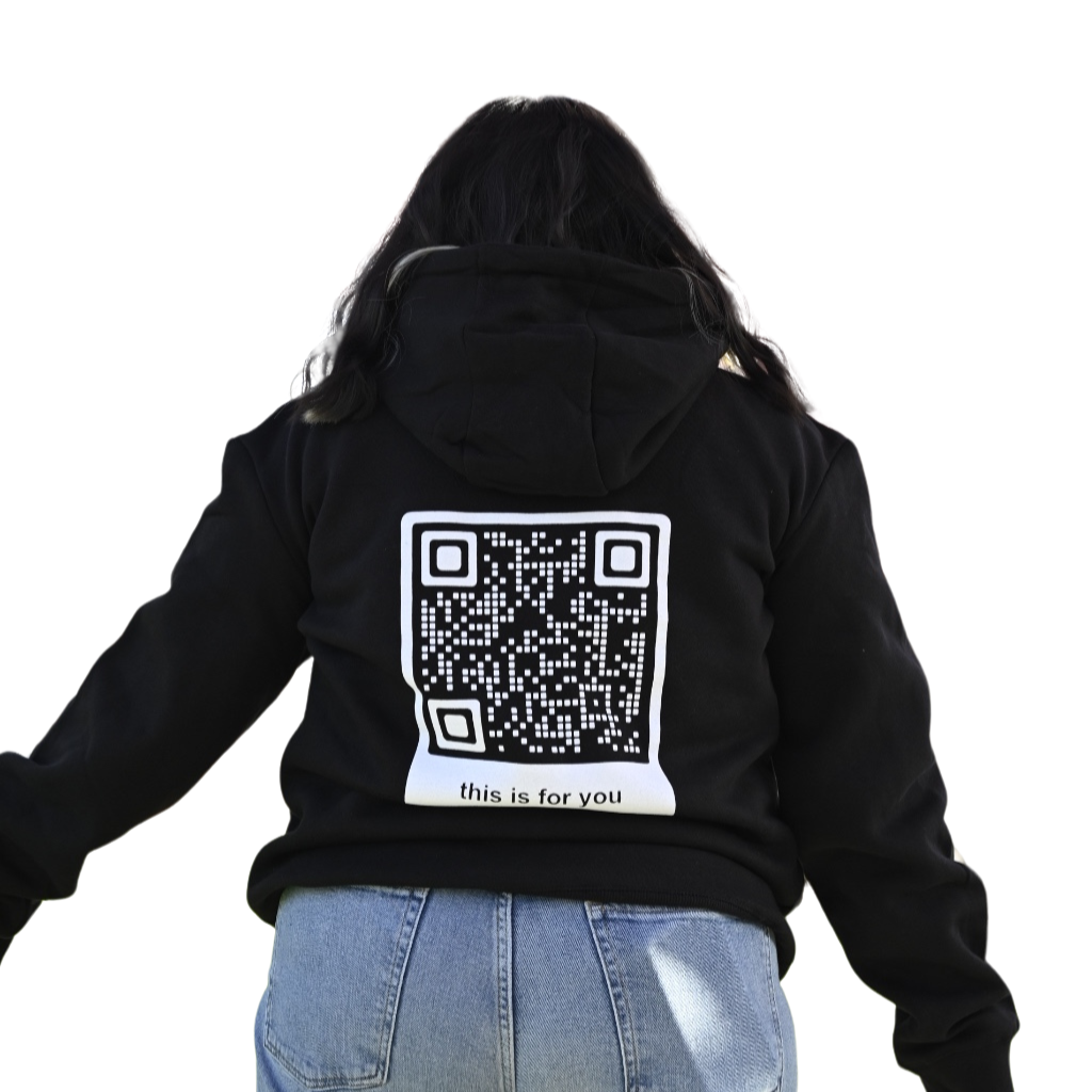 hey don't be a stranger QR hoodie