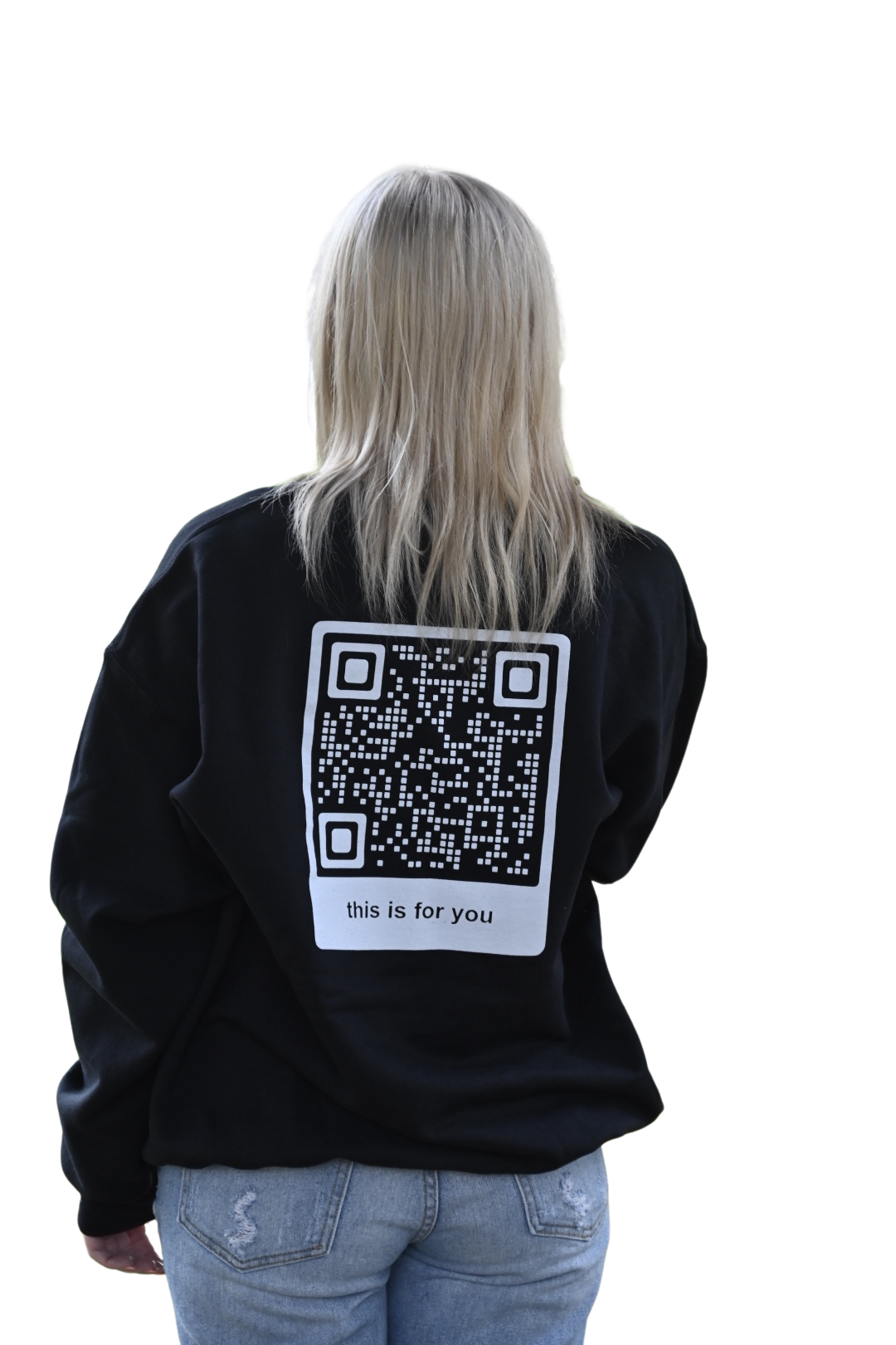 hey don't be a stranger QR crewneck